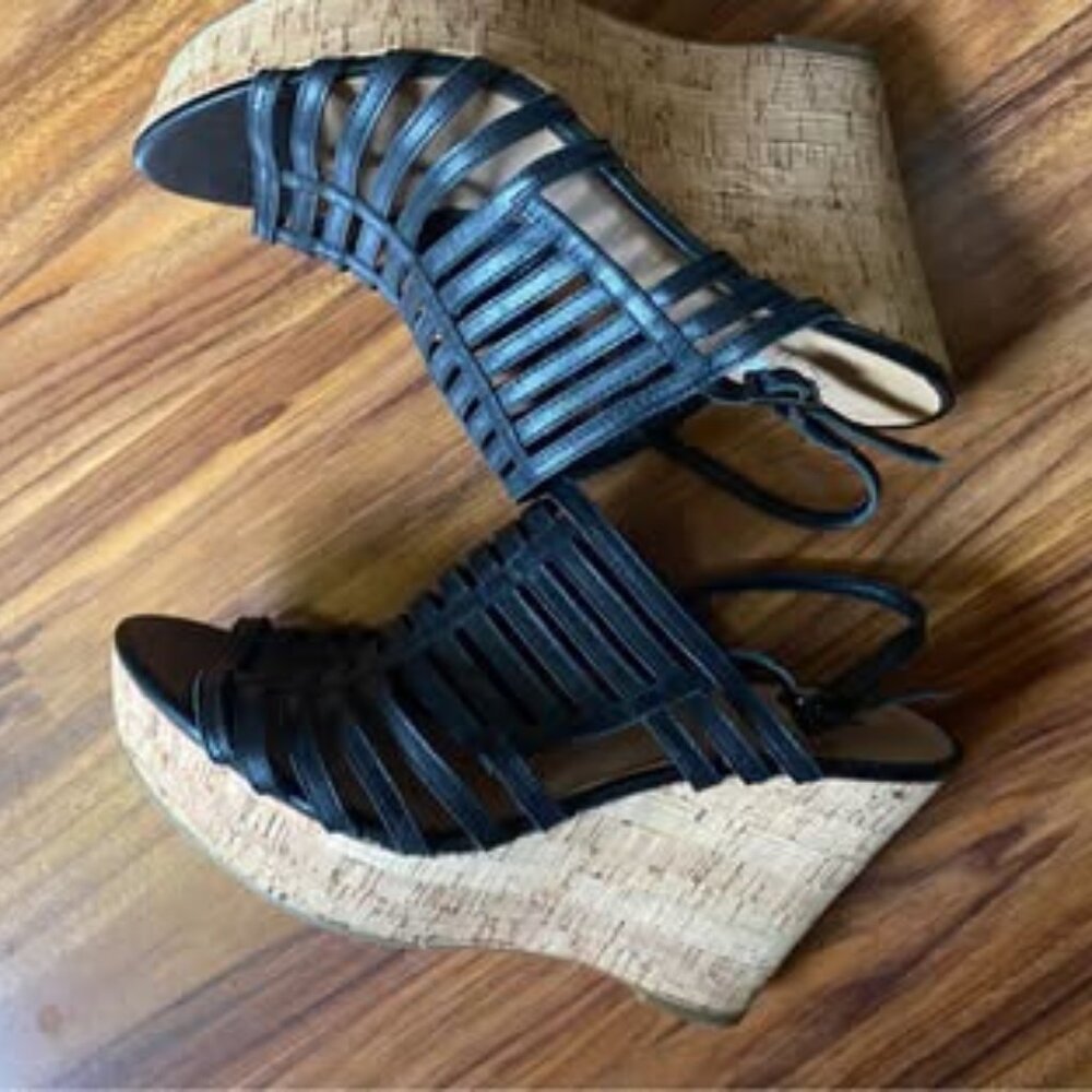 Franco Sarto Sombre Strappy high wedges